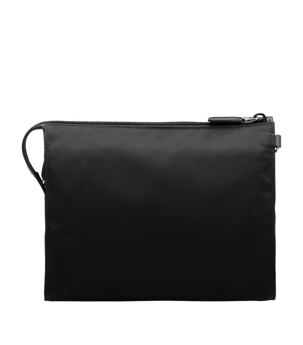 Prada Prada Re-Nylon And Saffiano Leather Pouch