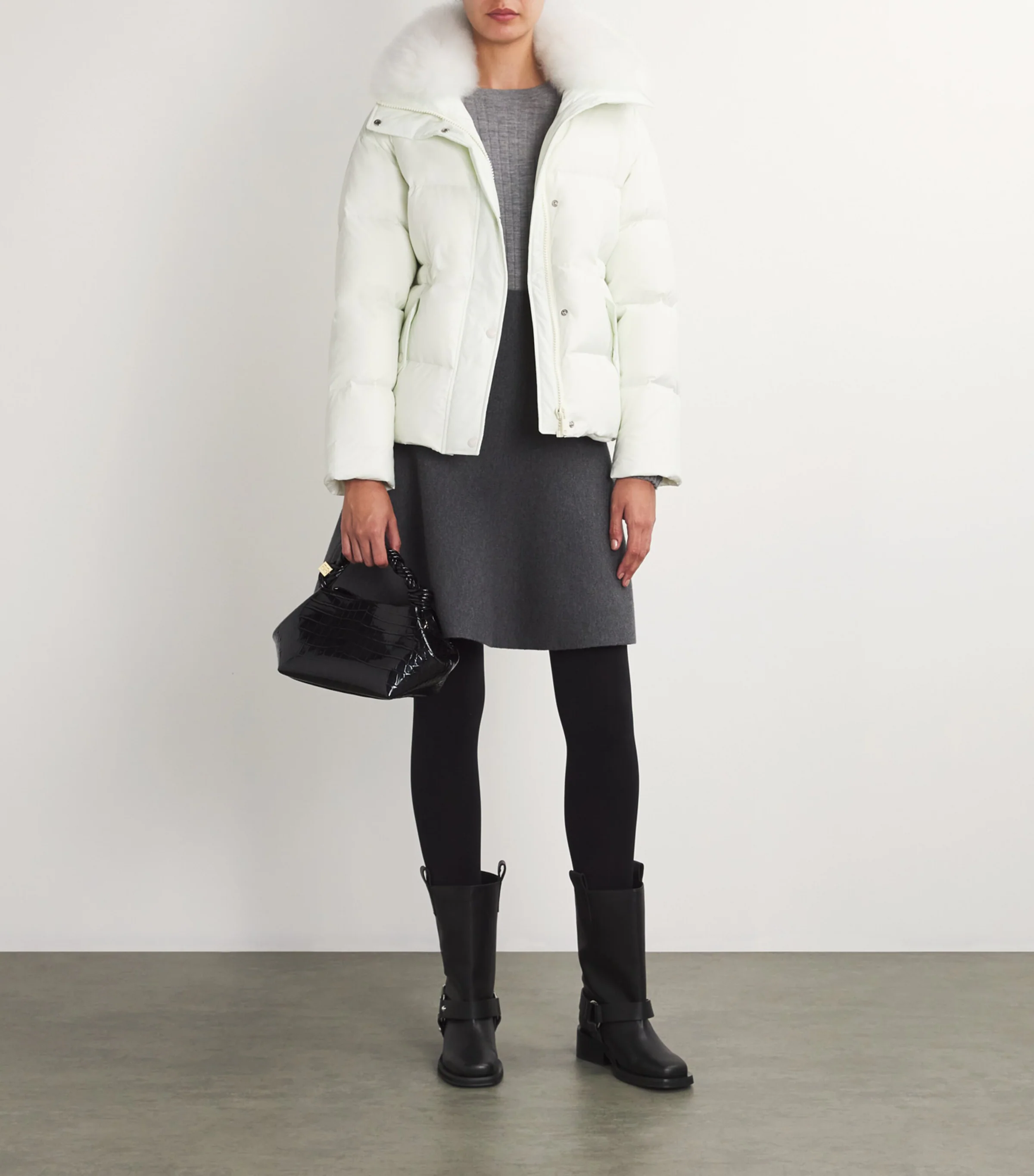 Yves Salomon Yves Salomon Lambswool-Trim Down Jacket