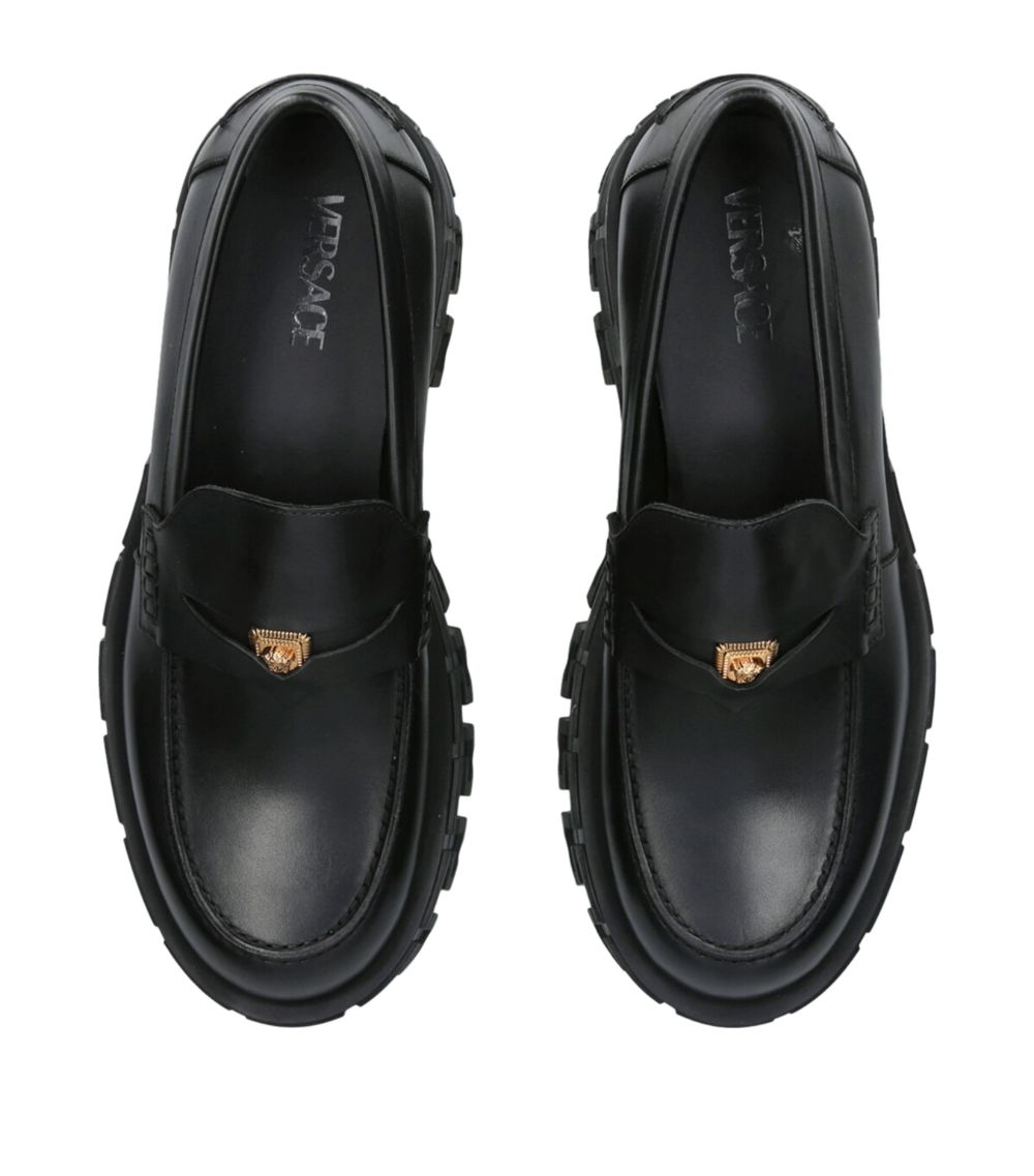 Versace Versace Leather Chunky Medusa Loafers