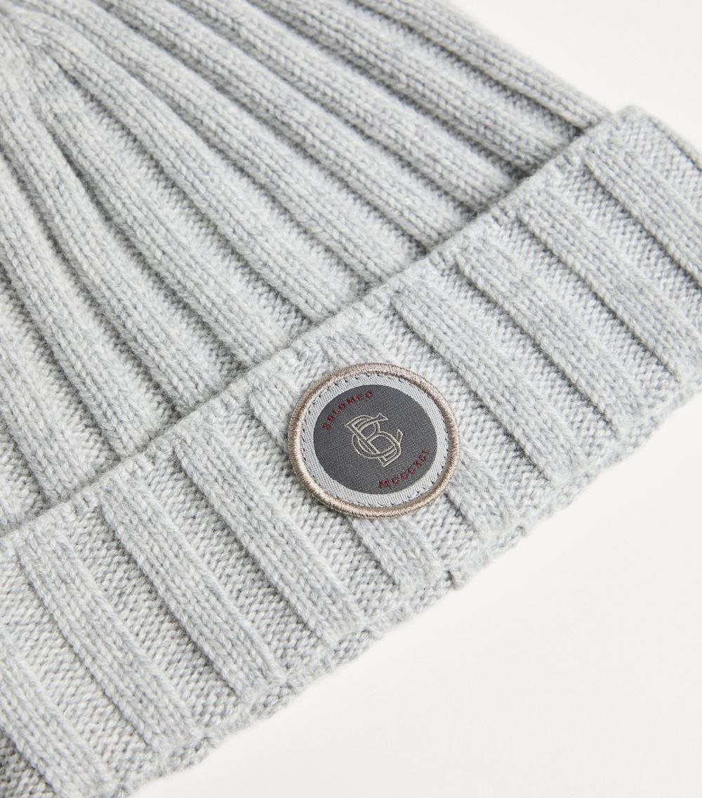 Brunello Cucinelli Kids Brunello Cucinelli Kids Cashmere Logo Patch Beanie