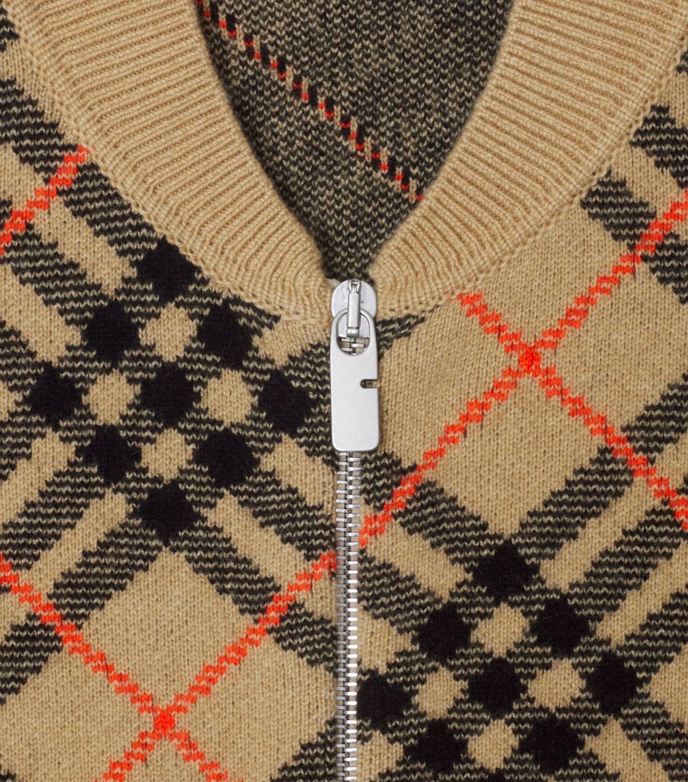 Burberry Burberry Cashmere Check Bomber Jacket