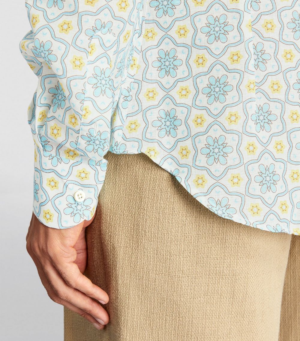 Fedeli Fedeli Linen-Cotton Patterned Nick Shirt