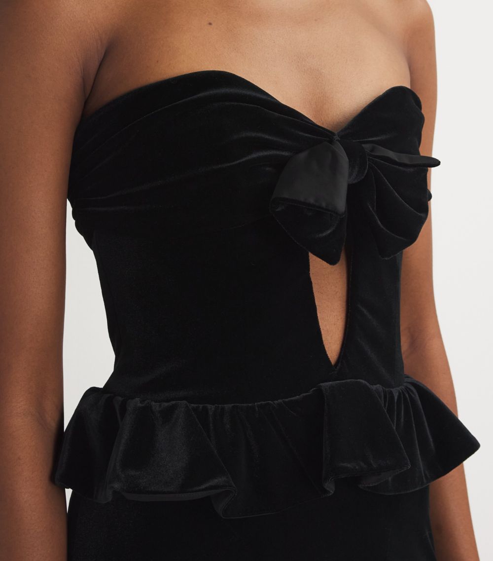 Alessandra Rich Alessandra Rich Velvet Bow-Detail Jumpsuit