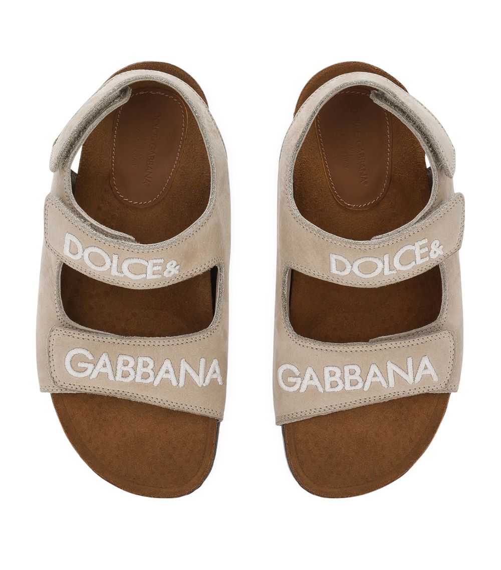 Dolce & Gabbana Dolce & Gabbana Kids Calfskin Logo Sandals