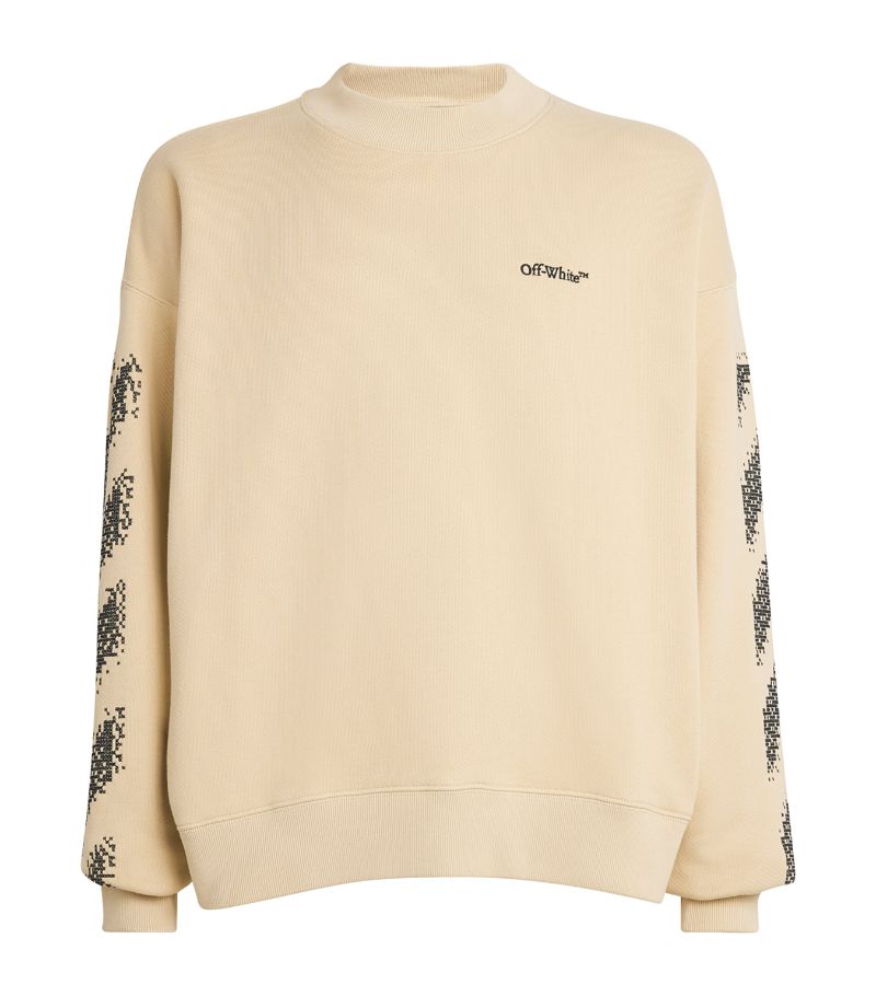 OFF-WHITE Off-White Cotton Pixelated Diagonal Stripe Sweatshirt