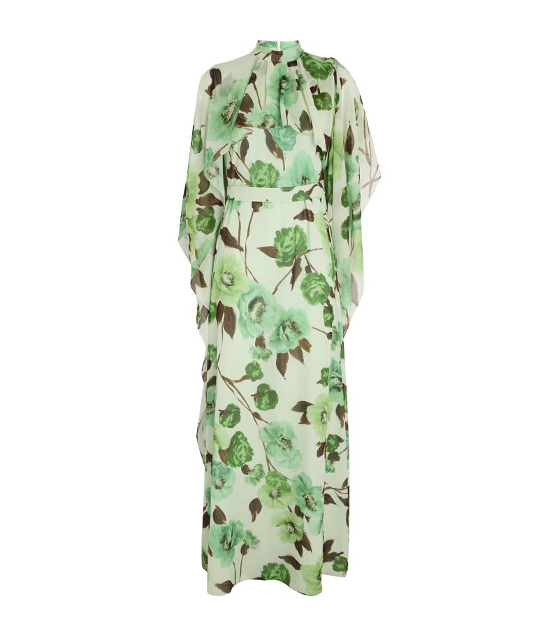 Erdem Erdem Floral Cape-Detail Gown