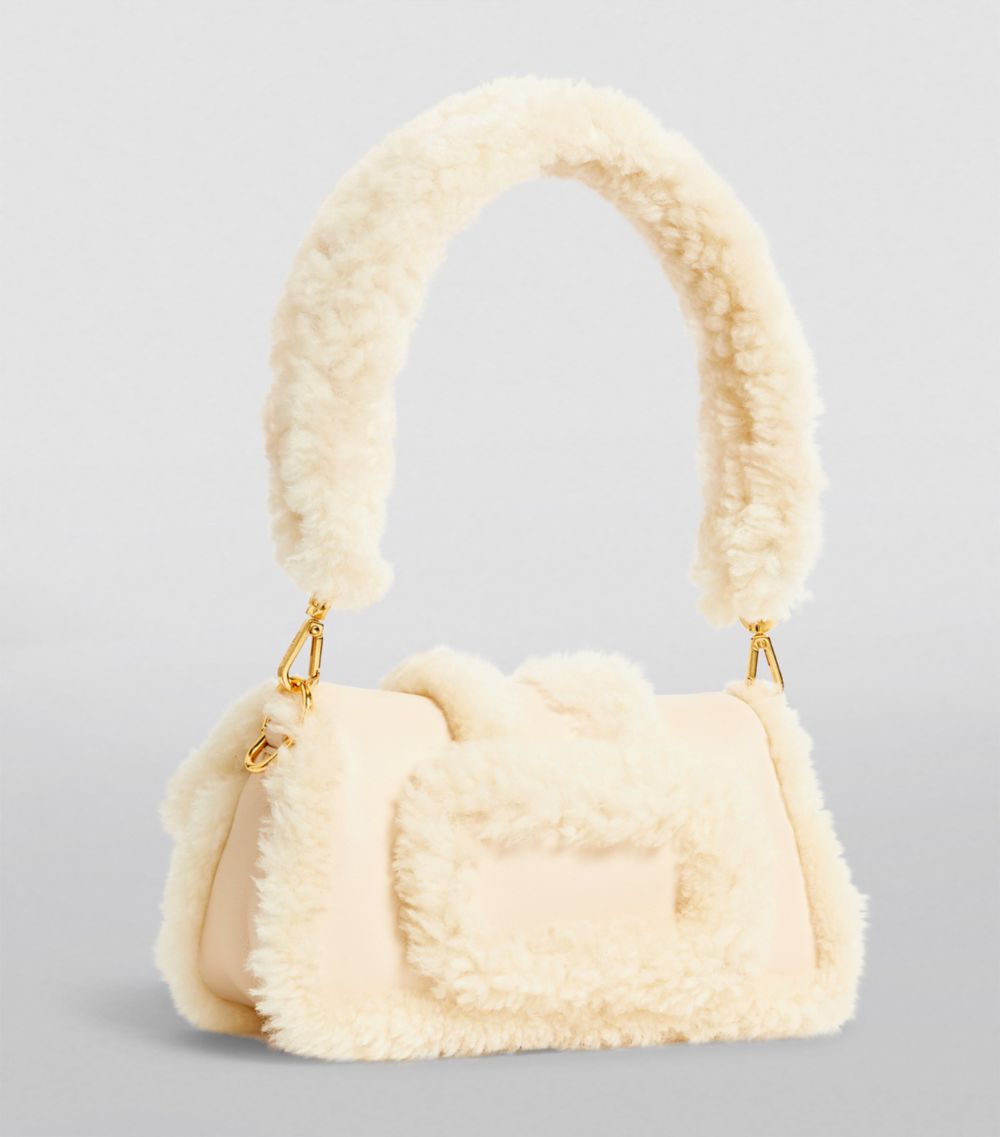 Jacquemus Jacquemus Mini Suede-Shearling Le Bambimou Shoulder Bag