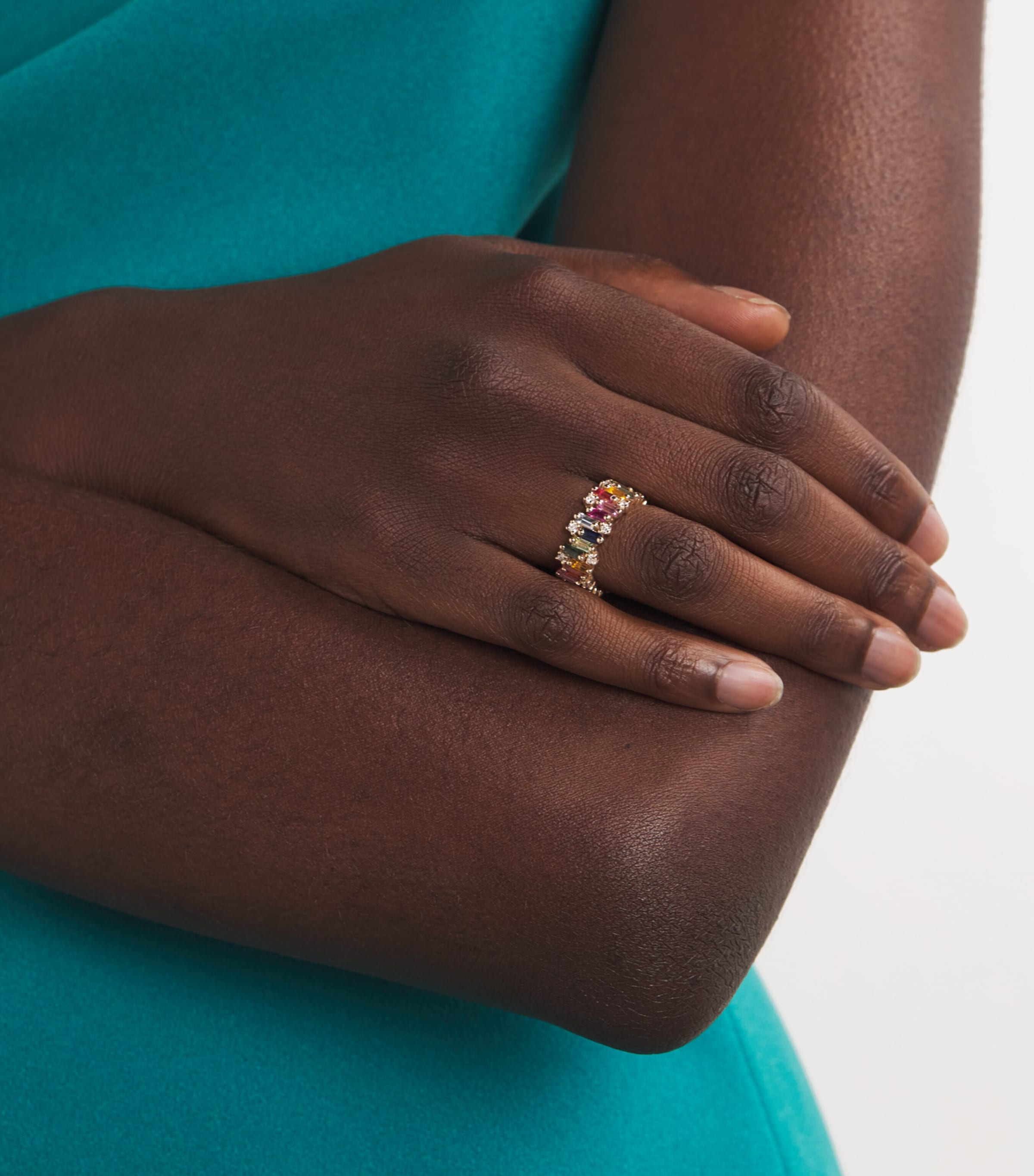 Suzanne Kalan Suzanne Kalan Rose Gold, Diamond and Sapphire Audrey Fireworks Ring