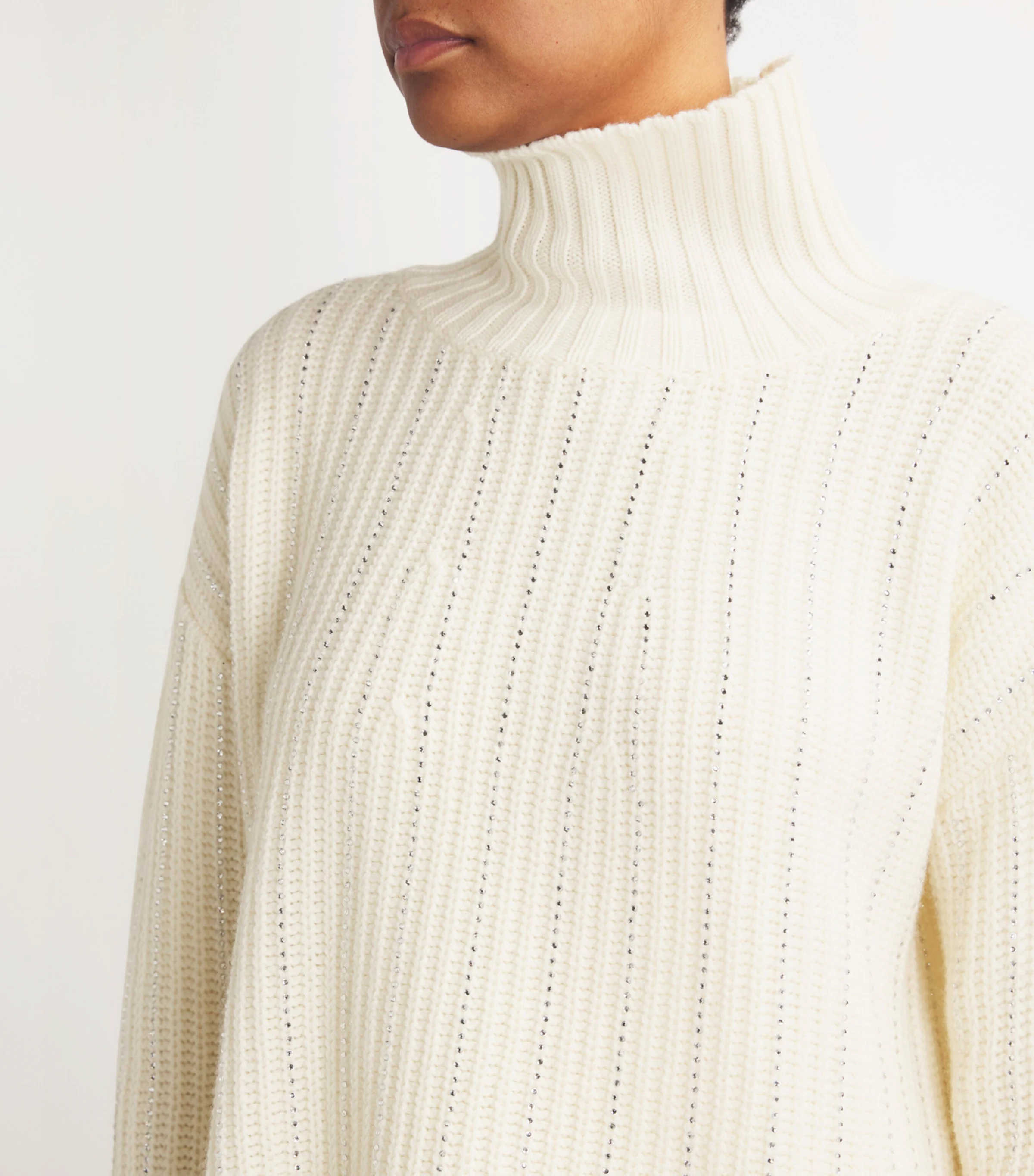 Allude Allude Virgin Wool-Cashmere Embellished Sweater