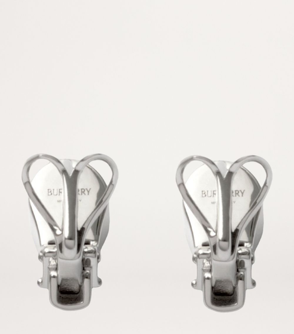 Burberry Burberry Palladium-Plated Horse Hoop Earrings