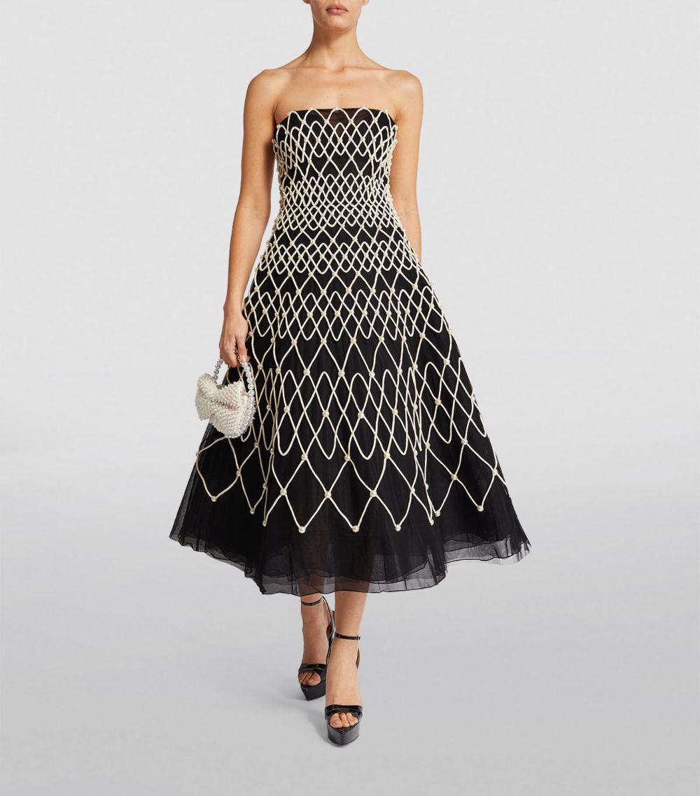 Carolina Herrera Carolina Herrera Strapless Embellished Midi Dress