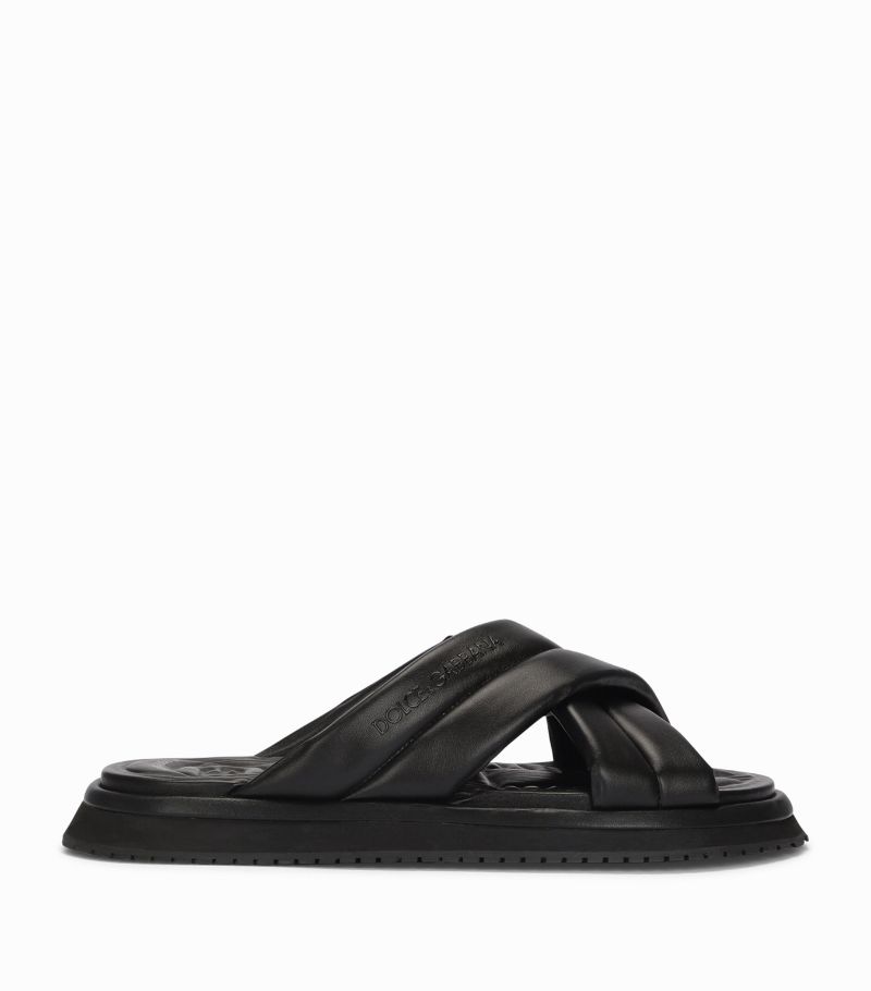 Dolce & Gabbana Dolce & Gabbana Faux Leather Padded Slides