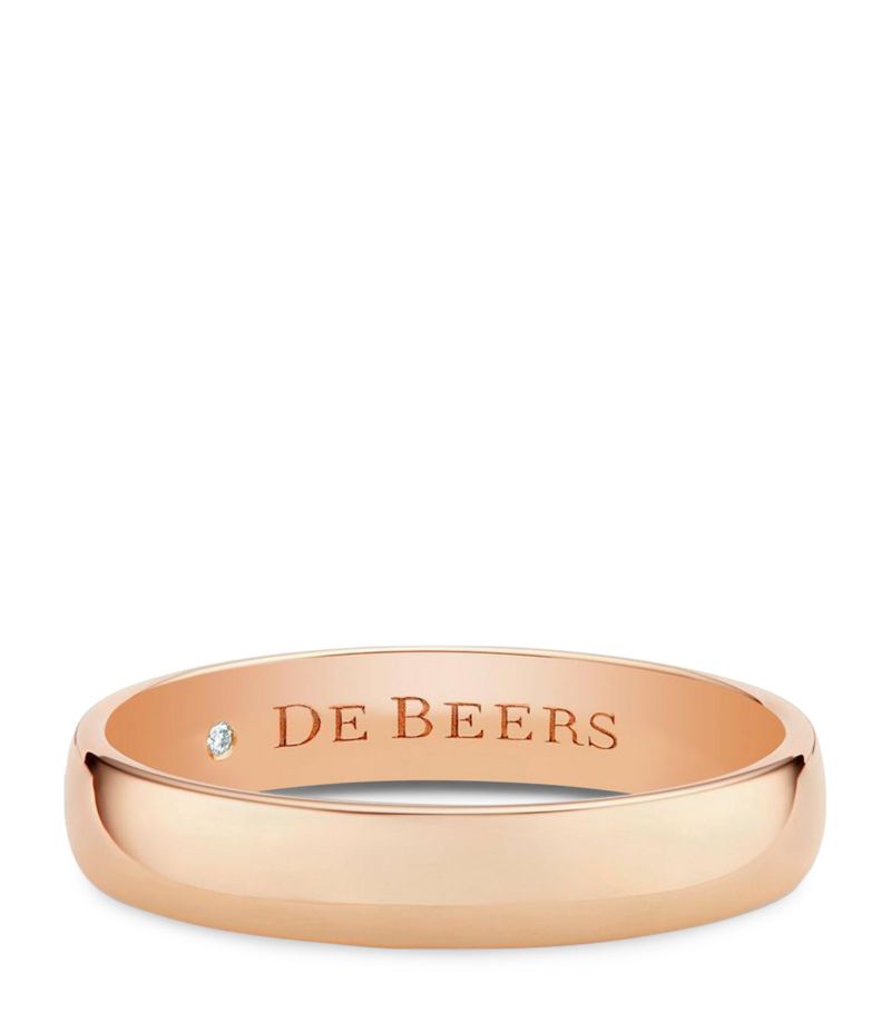 De Beers Jewellers De Beers Jewellers Rose Gold Wide Court Band Ring (4Mm)