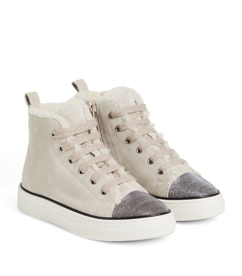 Brunello Cucinelli Kids Brunello Cucinelli Kids Suede High-Top Sneakers