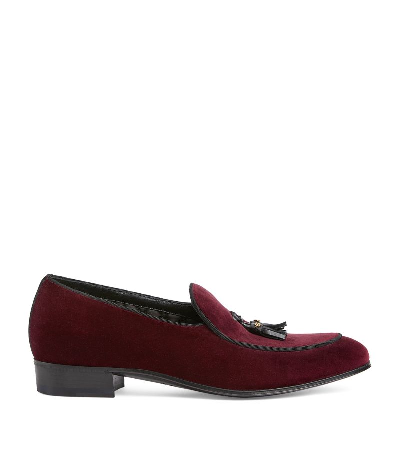 Gucci Gucci Velvet Tassel-Detail Loafers