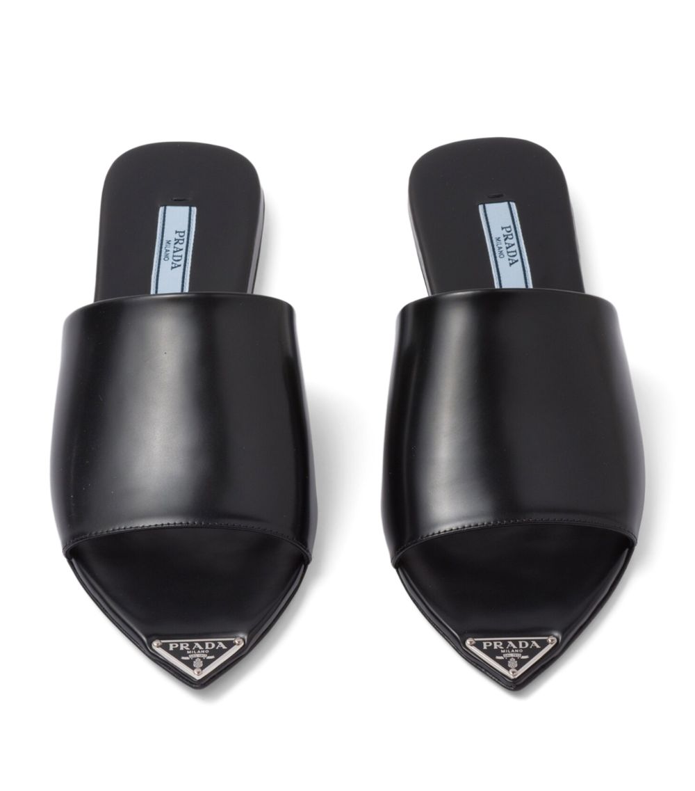 Prada Prada Brushed Leather Slides