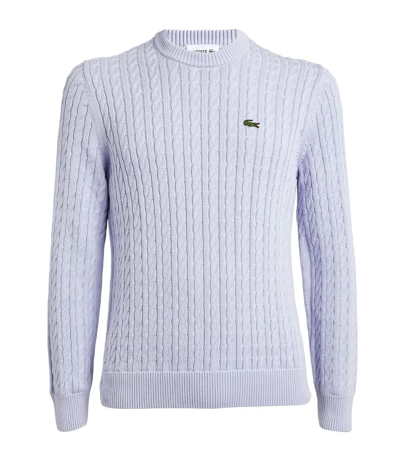 Lacoste Lacoste Organic Cotton-Blend Cable-Knit Sweater