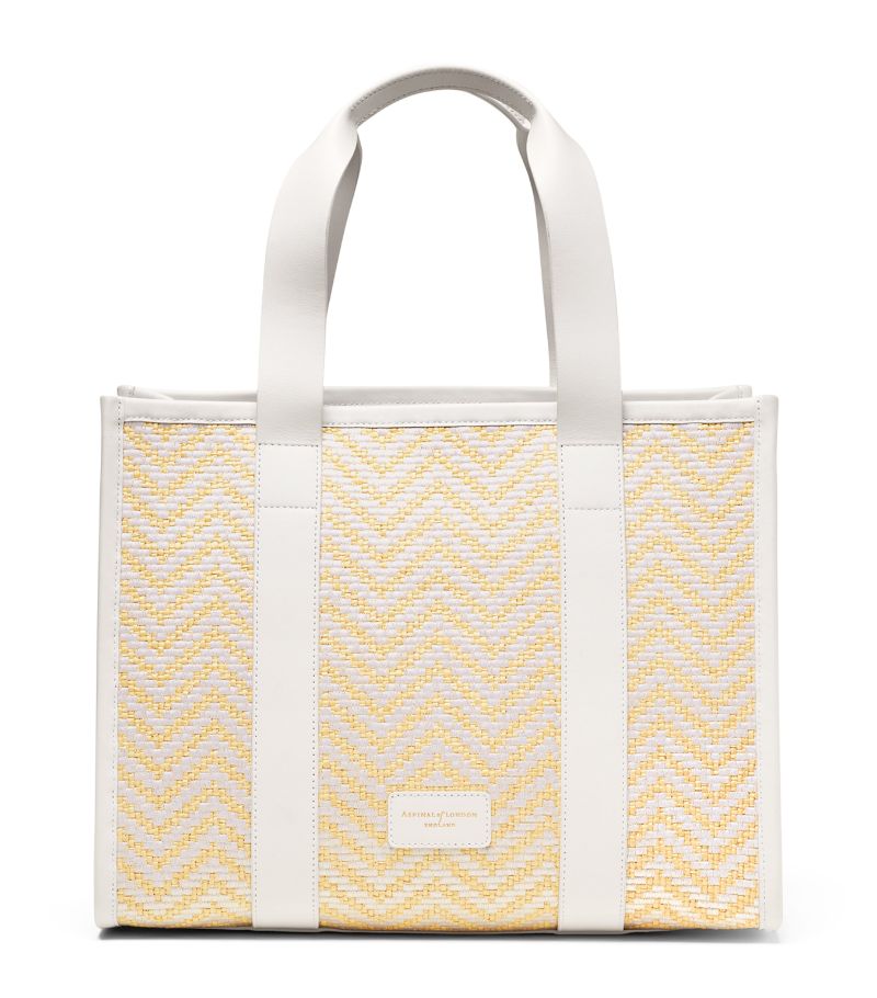  Aspinal Of London Raffia Small Henley Tote Bag