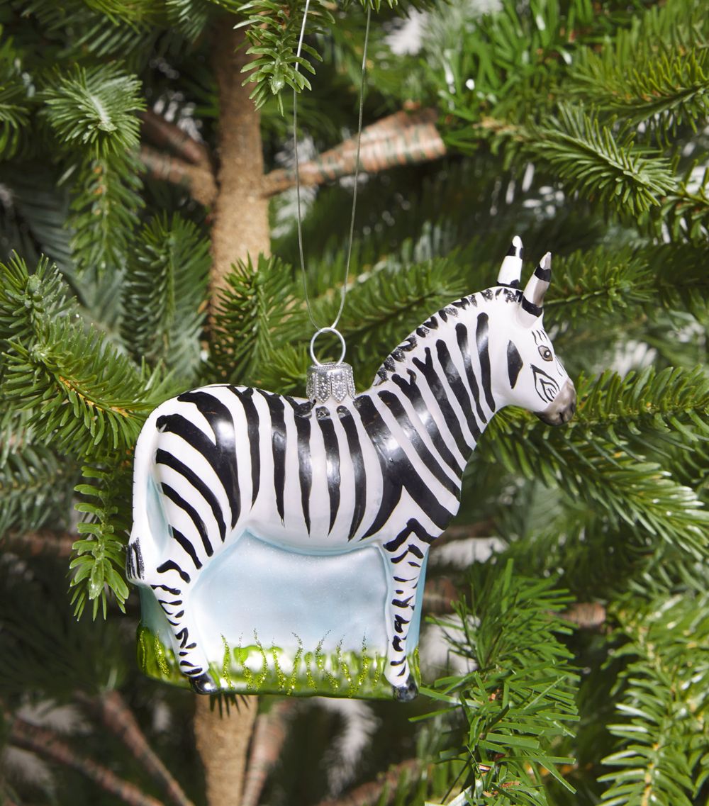  Hanco Glass Zebra Ornament