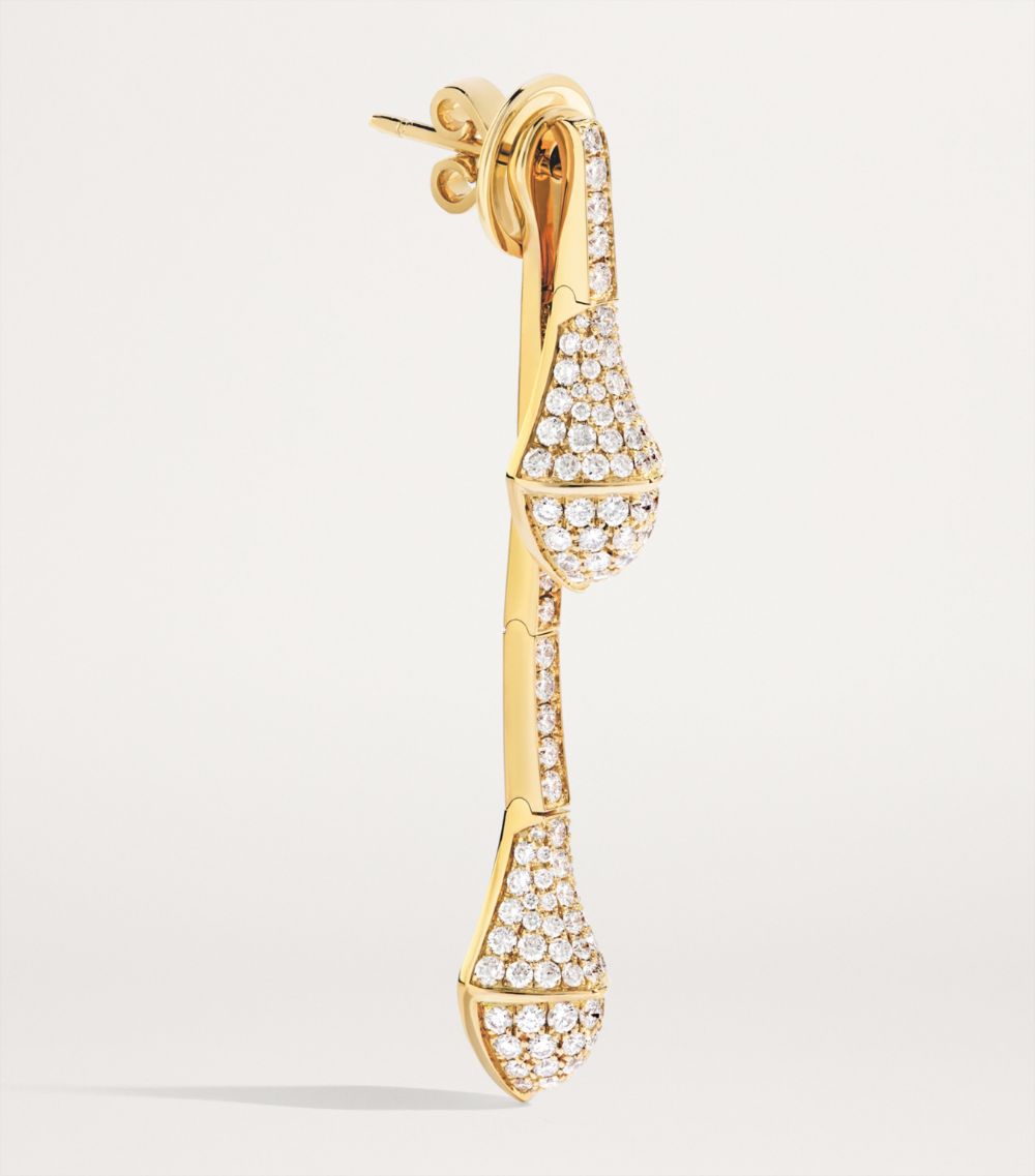  Marli New York Yellow Gold And Diamond Cleo Drop Earrings