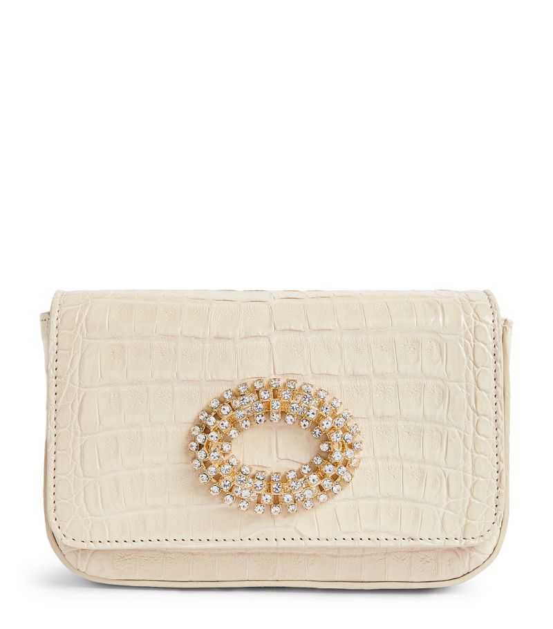 Maria Oliver Maria Oliver Crocodile Leather Violeta Embellished Cross-Body Bag