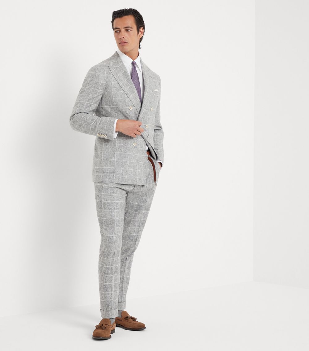 Brunello Cucinelli Brunello Cucinelli Silk-Blend Pleated Suit Trousers