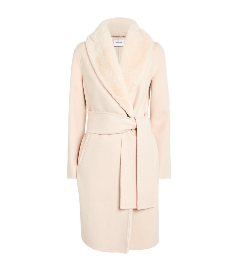 Yves Salomon Yves Salomon Mink-Trim Wrap Coat