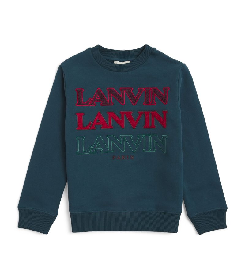 Lanvin Enfant Lanvin Enfant Cotton Triple Logo Sweatshirt (4-14 Years)