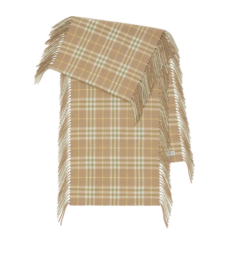 Burberry Burberry Cashmere Fringed Check Scarf