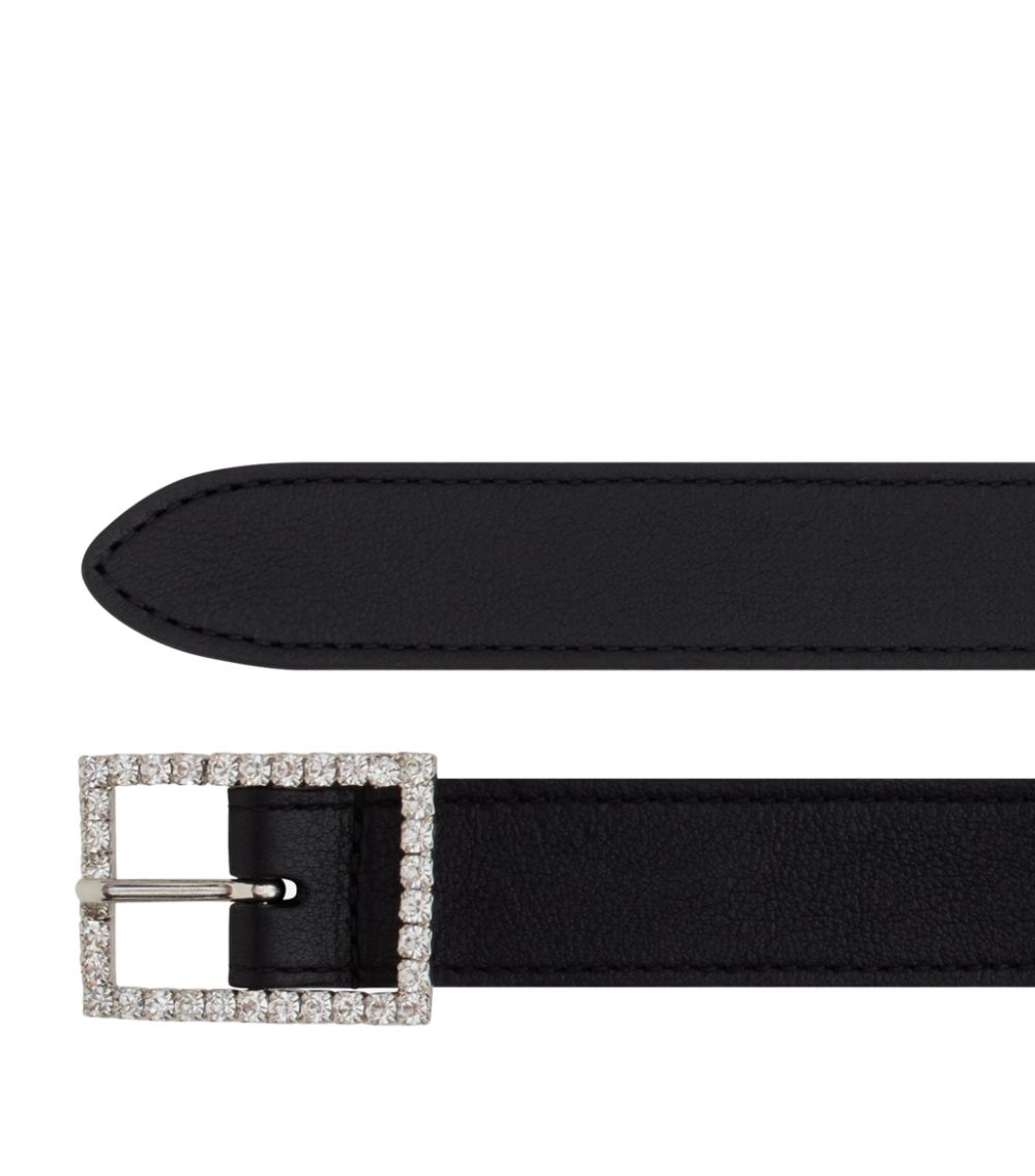 Saint Laurent Saint Laurent Leather Diamanté Belt