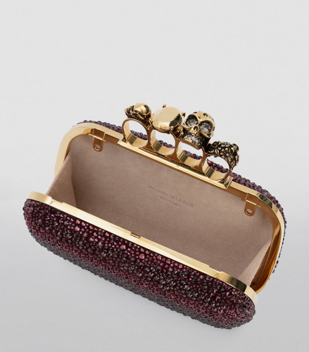 Alexander McQueen Alexander McQueen Embellished Skull Four-Ring Clutch Bag