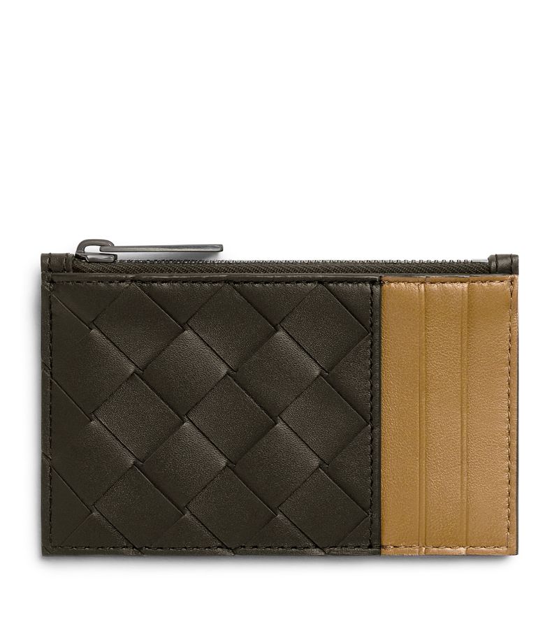 Bottega Veneta Bottega Veneta Leather Intrecciato Zipped Card Case