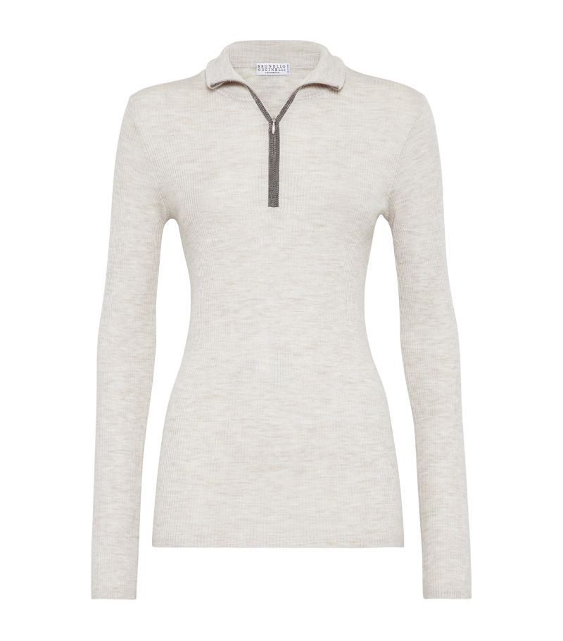 Brunello Cucinelli Brunello Cucinelli Wool-Cashmere Half-Zip Sweater