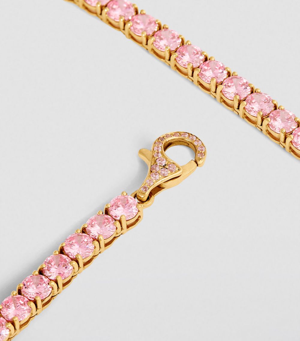 Nadine Aysoy Nadine Aysoy Yellow Gold and Pink Sapphire Heart Necklace