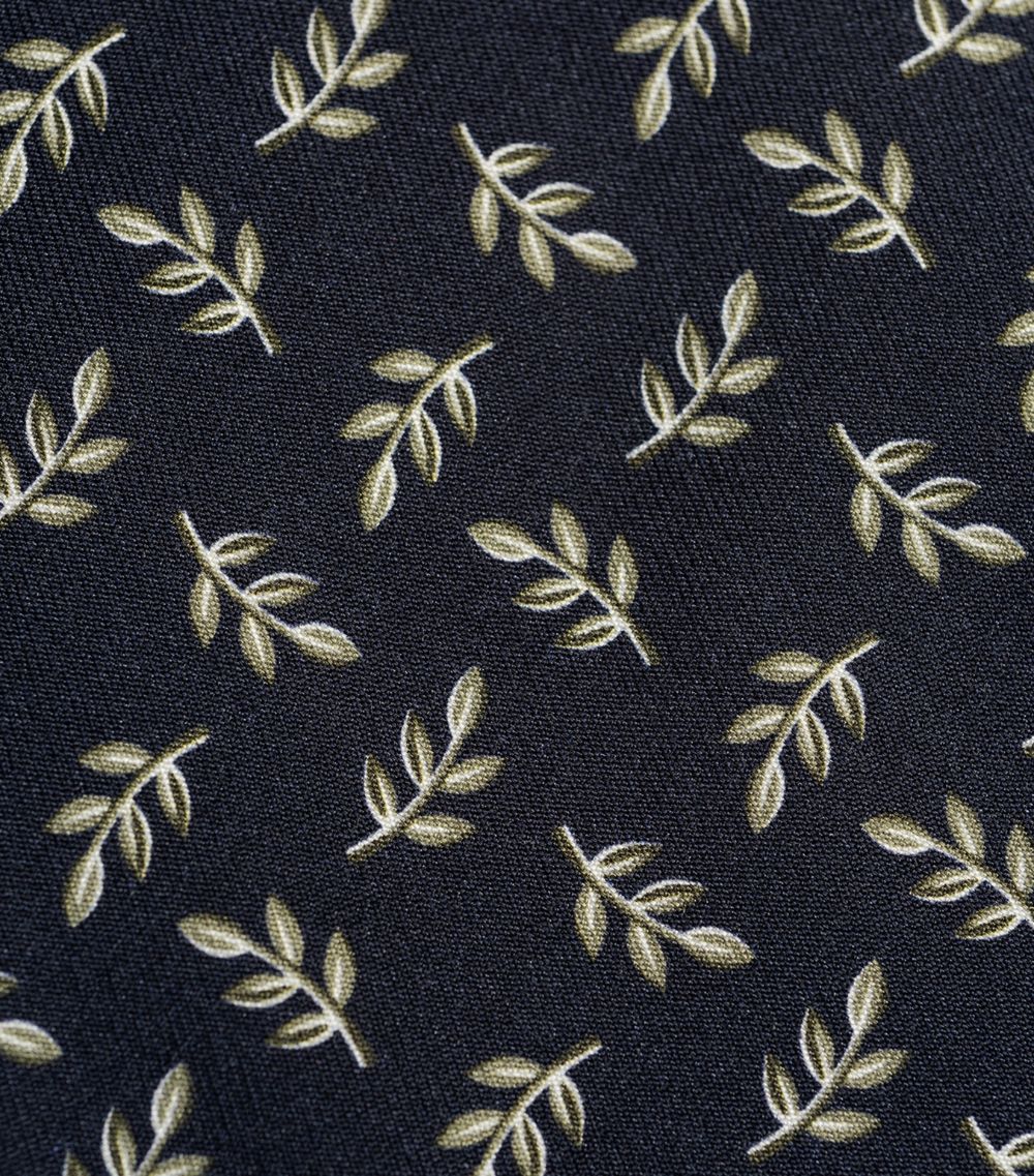 Isaia Isaia Silk Olive Print Tie