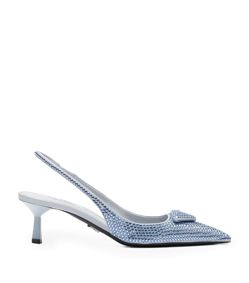 Prada Prada Crystal-Embellished Slingback Pumps 55