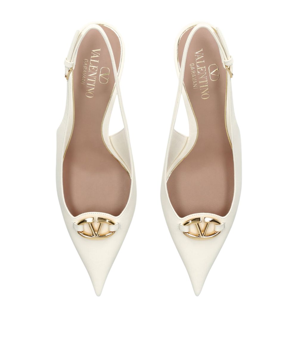 VALENTINO GARAVANI Valentino Garavani Leather Vlogo Moon Slingback Pumps 60