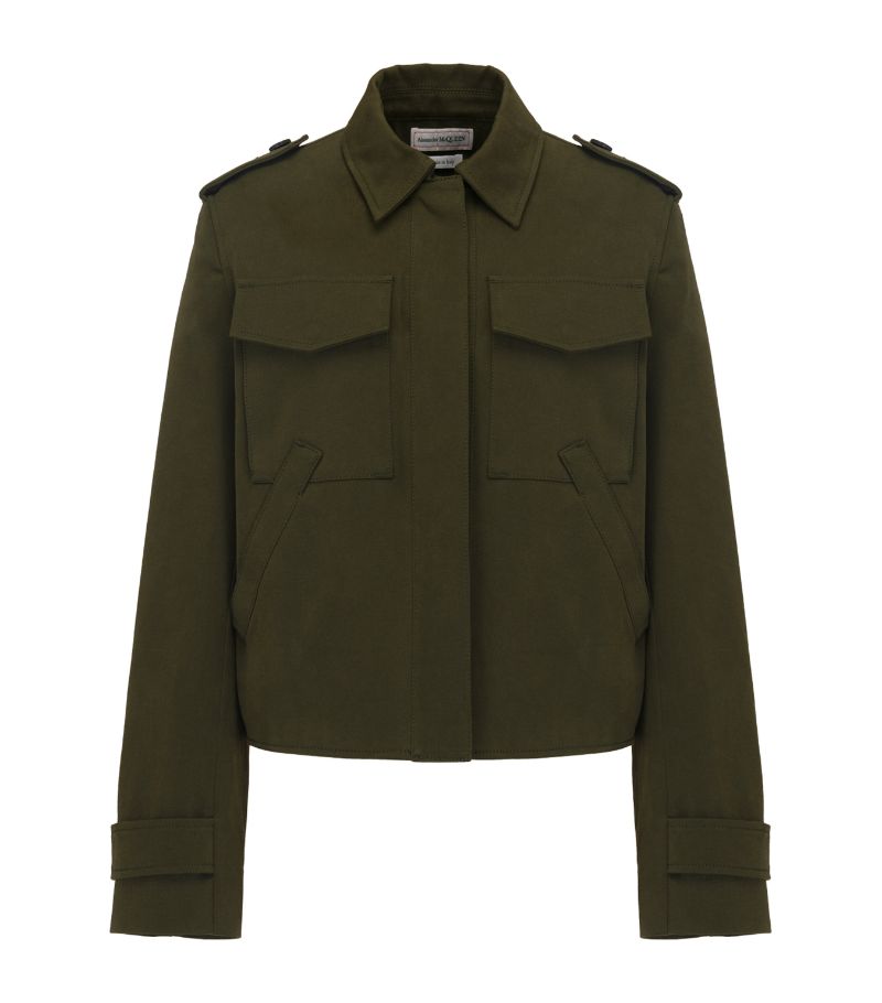 Alexander McQueen Alexander Mcqueen Cotton Cropped Cocoon Jacket