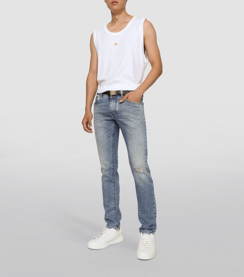 Dolce & Gabbana Dolce & Gabbana Distressed Slim Jeans