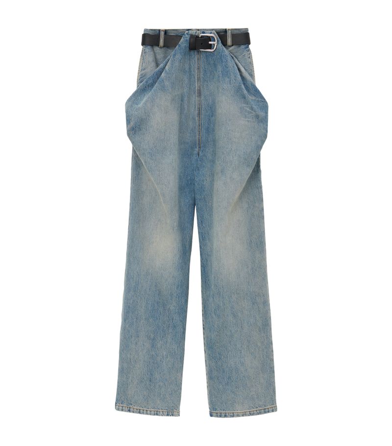 Loewe Loewe Light-Wash Draped Jeans