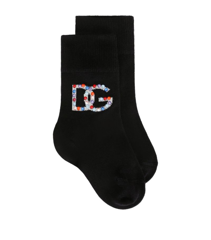 Dolce & Gabbana Dolce & Gabbana Kids Cotton Dg Logo Socks