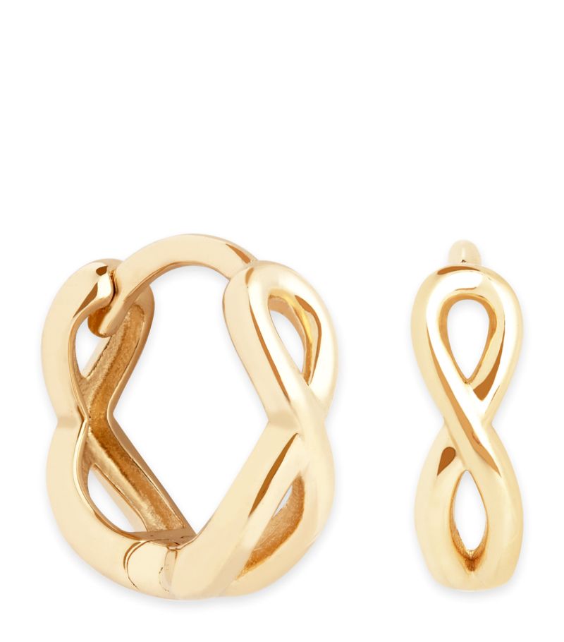  Astrid & Miyu Yellow Gold Infinity Huggie Earrings