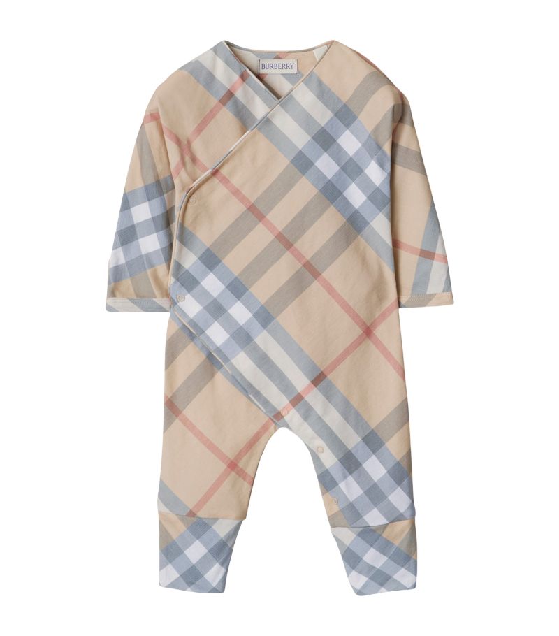 Burberry Burberry Kids Cotton Check Playsuit (1-18 Months)