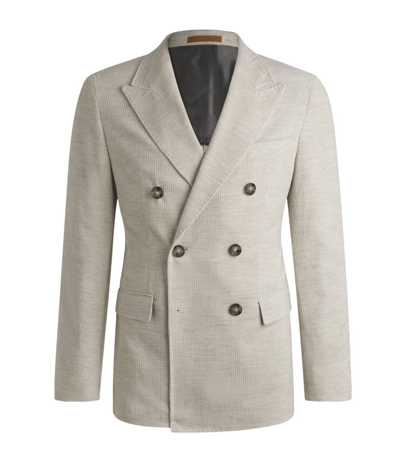 BOSS Boss Cotton-Cashmere Double-Breasted Suit Jacket