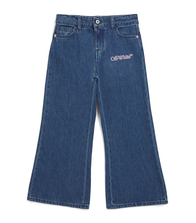 Off-White Kids Off-White Kids Glitter Logo Wide-Leg Jeans (4-12 Years)