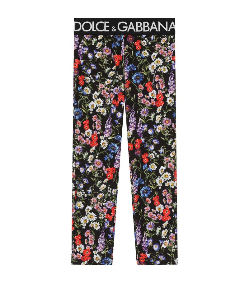 Dolce & Gabbana Dolce & Gabbana Kids Floral Print Logo Leggings (2-6 Years)