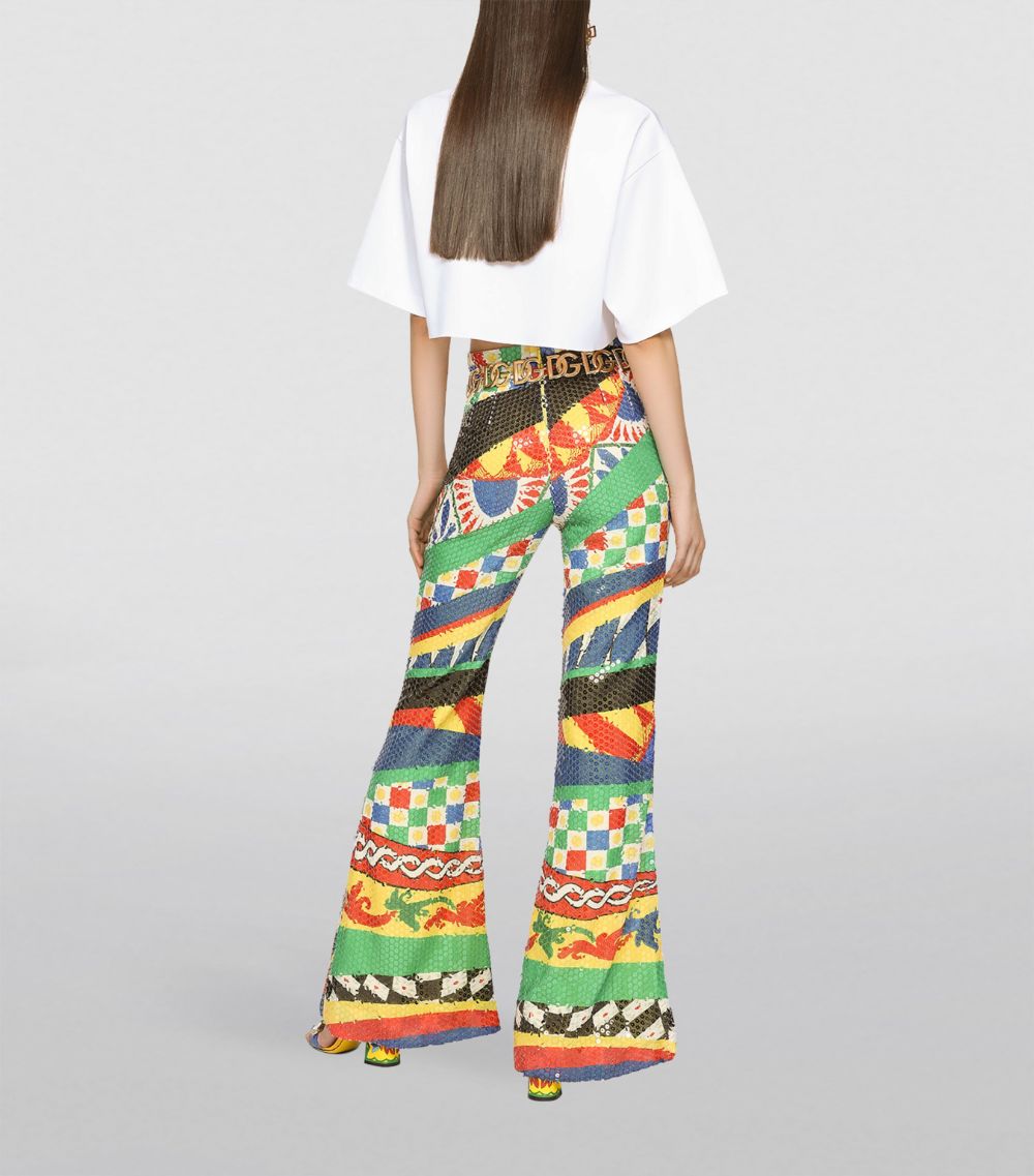 Dolce & Gabbana Dolce & Gabbana Carretto Print Flared Trousers