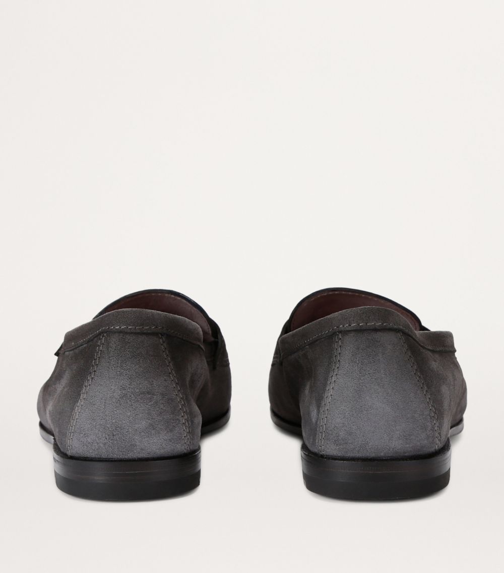 Santoni Santoni Suede Carlos Penny Loafers