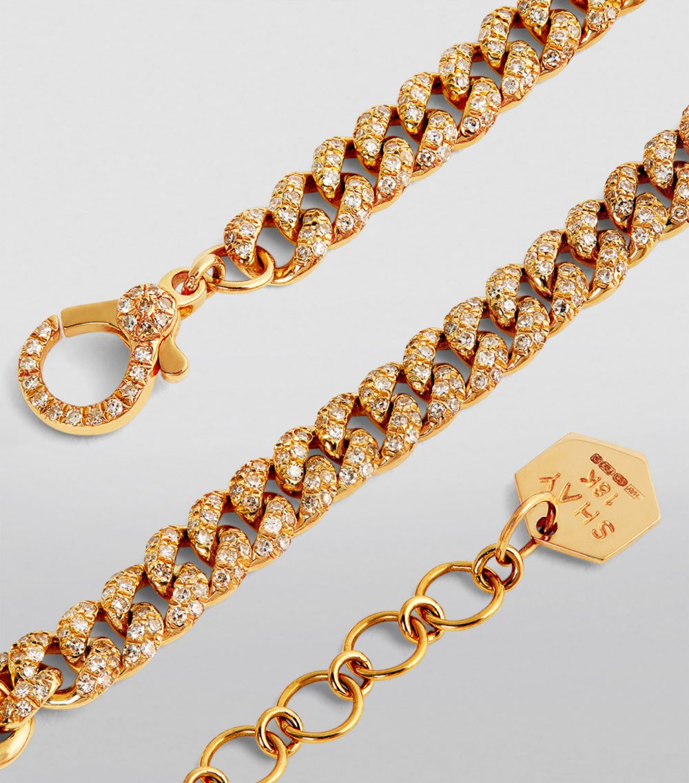 Shay Shay Mini Yellow Gold And Diamond Link Necklace