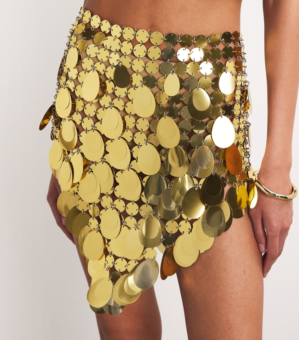 Rabanne Rabanne Golden Sparkle Assembly Mini Skirt